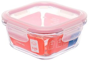 Pote Hermético de Vidro Tampa Click Quadrado 520 ml