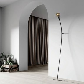 Luminária De Chão Jazz Haste De Apoio Para Parede 30X205X37Cm 1Xe27 -... (DR-M - Dourado Metálico)