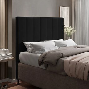 Cabeceira Casal King Cama Box 195cm para Quarto Malibu Suede M11 - D'Rossi - Preto