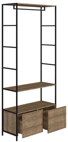 Módulo Para Guarda Roupa Steel Quadra com 02 Gavetas Estilo Industrial Vermont e Preto - D'Rossi
