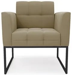 Sofá Namoradeira e 2 Poltronas Base Industrial Preto Ana Suede Marrom