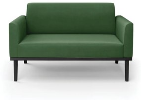 Sofá Namoradeira Base de Madeira Fixa Preto Marisa Suede  D03 - D'Rossi - Verde