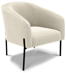 Poltrona Sala Decorativa Pé de Ferro Preto Stella Bouclê D03 - D'Rossi - Bege