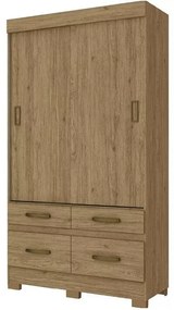 Guarda Roupa Roupeiro 2 portas 4 Gavetas Solteiro Flex Briz