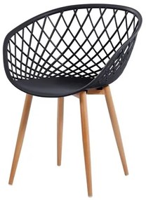 Cadeira Monaco Polipropileno cor Preto com Base Aco - 61199 Sun House
