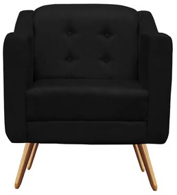 Poltrona Bruna Pé Palito Suede Preto