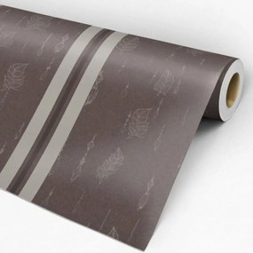 Papel de Parede Listrado Com Plumas