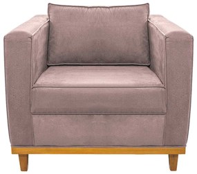Poltrona Decorativa Europa Linho Rosê ADJ Decor
