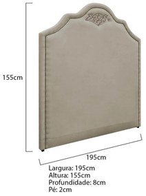 Kit Cabeceira e Calçadeira King Orlando P02 195 cm para cama Box Suede - ADJ Decor