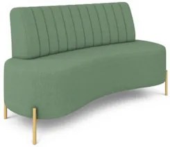 Sofá 2 Lugares 160cm Pés Aço Dourado Tamar Boucle Verde Z08 - Mpozenat