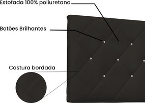 Painel Tânia Para Cama Box King 195 cm Corino S04 - D'Rossi - Marrom