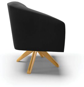 Poltrona Decorativa Giratória MA30 Stella Suede Preto D03 - D'Rossi