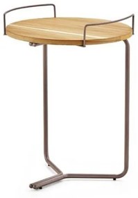 Mesa Lateral Plateau Tampo Freijó Base Cor Ouro Velho 47cm - 49432 Sun House