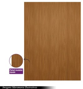 Painel Decorativo Ripado para Parede Mahalo 180x250 MDP Nature G77 - Gran Belo
