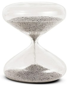 Ampulheta em Vidro Cinza Decorativa - 14cm