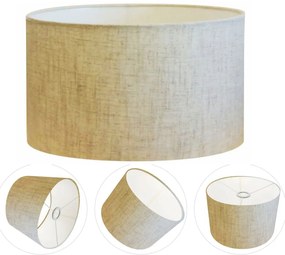 Cúpula abajur cilíndrica cp-8024 Ø50x25cm rustico bege