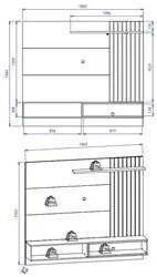 Painel Bancada Suspensa para TV até 65 Pol. Ripado 180cm Tocantins Pre