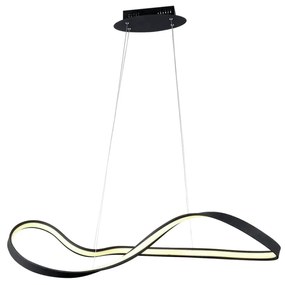 Pendente Flow Preto 93X33X26Cm Led 30W 3000K Bivolt - Bella Iluminação...