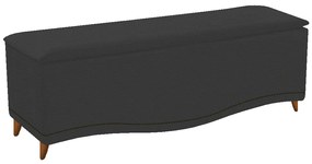 Calçadeira Estofada Yasmim 195 cm King Size Corano Preto - ADJ Decor
