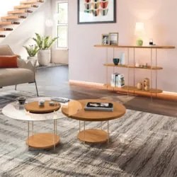 Aparador Infinity e Mesas de Centro Sky Cinamomo - HB Móveis