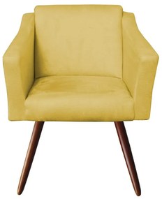 Poltrona San Marino Decorativa Suede Amarelo