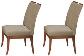 Conjunto 2 Cadeiras Sala de Jantar Lana Veludo Cappuccino