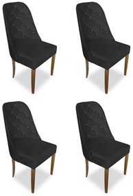 kit com 4 Cadeiras de Jantar Dublin Suede Preto