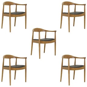 Kit 5 Cadeiras Decorativas Sala e Escritório Colonial Madeira Bege G56 - Gran Belo