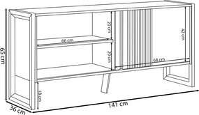 Rack Bancada Decorativo Gael MDP/MDF TV até 55 Polegadas Porta Nature/Off White G77 - Gran Belo