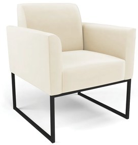 Sofá Namoradeira com Poltrona Base Industrial Preto Marisa Veludo D03 - D'Rossi - Bege