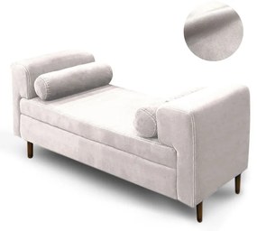 Recamier Casal Queen 160cm Turim Veludo Cristal Bege - Simbal - Bege