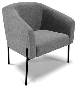 Poltrona Sala Decorativa Pé de Ferro Preto Stella Linho D03 - D'Rossi - A26 Grafite