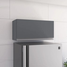 Armário Cozinha Aéreo Geladeira 60cm Basculante Leticia Cinza A01 - D'Rossi