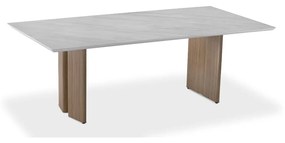Mesa de Jantar Tessye Retangular Tampo com Vidro Pintado Base Laminado Melamínico