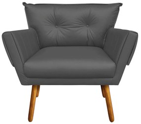 Poltrona Anitta Corino Pés Palito Castanho D03 - D'Rossi - Grafite