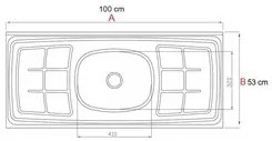 Pia de Cozinha Com Cuba e Válvula Bali 100cm Aço Inox - Ghel Plus