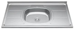 Pia de Cozinha Com Cuba e Válvula Bali 100cm Aço Inox - Ghel Plus