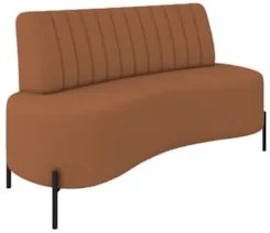 Sofá 2 Lugares 160cm Pés Aço Preto Tamar Z08 Boucle Terracota - Mpozen