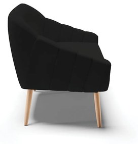 Namoradeira 02 Lugares Giovana Linho Pés Palito Natural - D'Rossi - A79 Preto