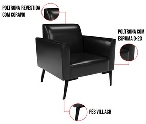Poltrona Pés Villach Marisa Corano - Preto