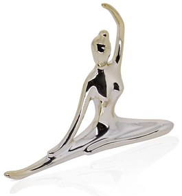 Enfeite Decorativo Bailarina Em Cerâmica Dourado 13x16x3,5cm - D'Rossi