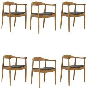 Kit 6 Cadeiras Decorativas Sala e Escritório Colonial Madeira Bege G56 - Gran Belo