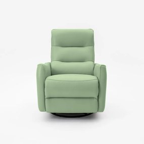 Poltrona do Papai Reclinável Elétrica Sala de Estar Plaza USB e USB-C Gira Balança Couro Verde Claro G40 - Gran Belo