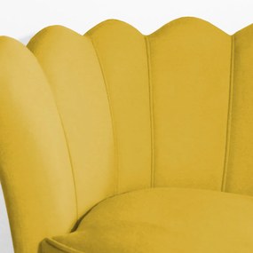 Poltrona Dália Pés Hairpin Legs Preto Veludo Amarelo