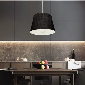 Lustre Pendente Cone Md-4240 Cúpula em Tecido 30/40x30cm Preto - Bivolt