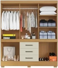 Guarda Roupa Casal 180cm 10 Portas Deno Cinamomo/Areia A15 - Mpozenato