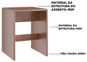 Conjunto Com 2 Banquetas Baixas Multiuso Em Mdp - Ceramic
