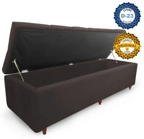 Calçadeira Baú Casal 140cm Veneza Suede Marrom - Sheep Estofados - Marrom