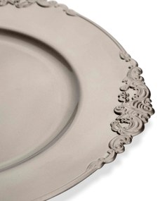 Sousplat Redondo Decorativo Natalino Prata 35x35x35 cm D'Rossi