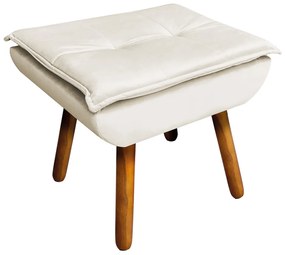 Puff Banqueta Decorativo Pé Palito Opala Veludo Bege D03 - D'Rossi